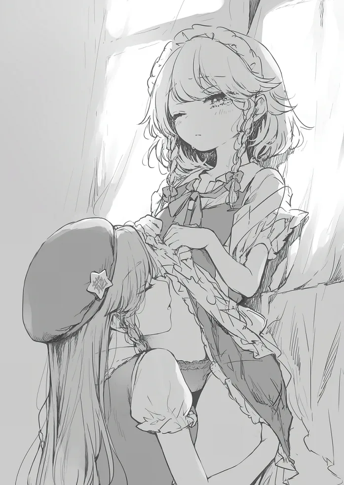 Touhou Project - Meiling x Sakuya Tummy Kisses (Doujinshi)