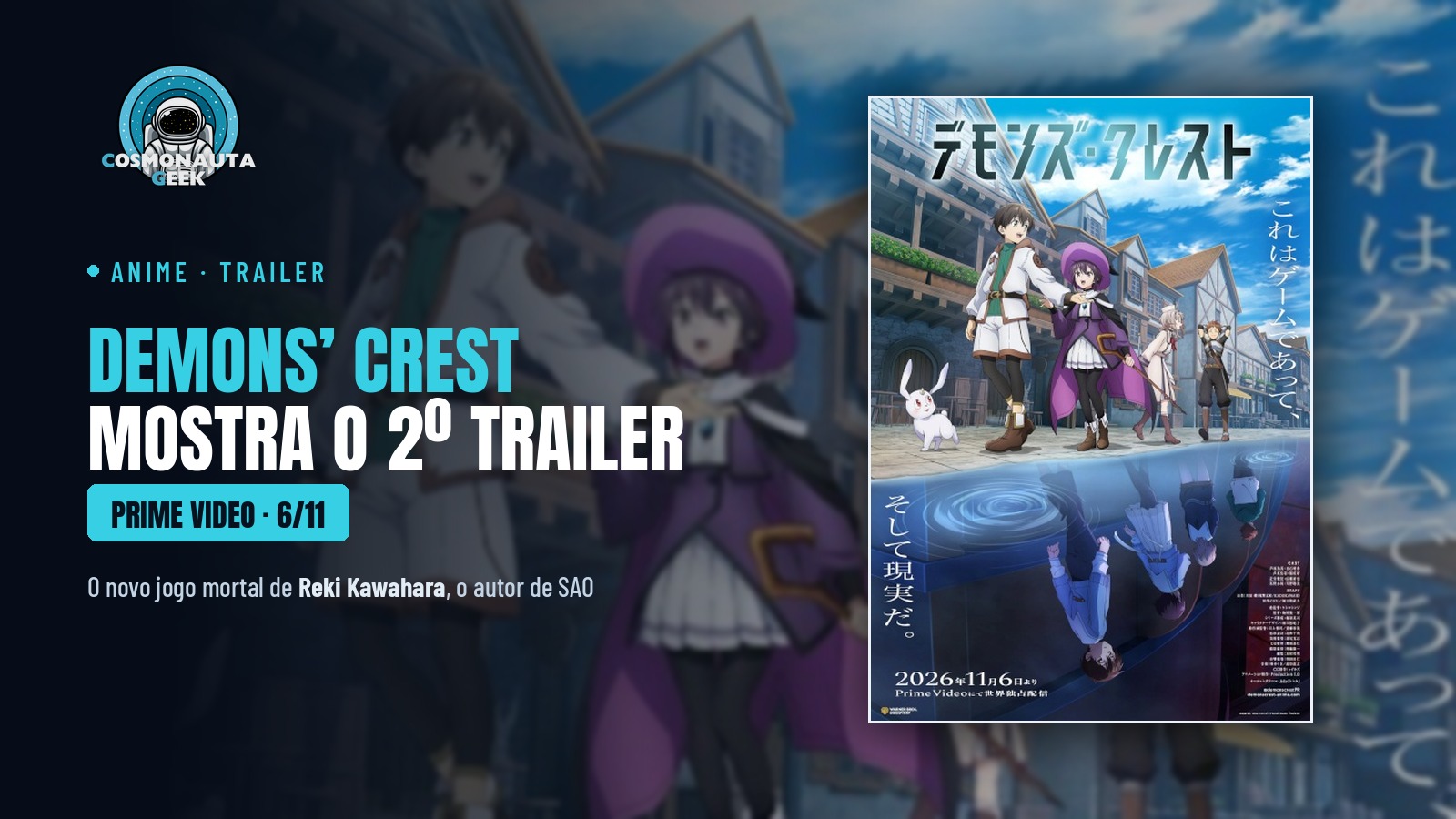 Demons’ Crest, do criador de Sword Art Online, mostra o segundo trailer e a arte de batalha
