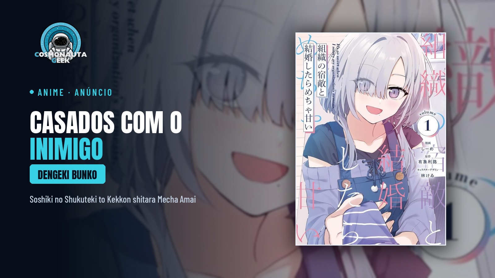 Inimigos jurados, agora casados e melosos: “Soshiki no Shukuteki to Kekkon shitara Mecha Amai” vira anime